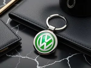 VW Llavero Foto Anillo Diseño Aleación Domed